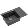 JOSH 111 GraniteQ zlewozmywak 1-komorowy z/o (780x500x215) black diamond /elementy stalowe + PATELNIA WOK