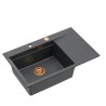JOSH 111 GraniteQ zlewozmywak 1-komorowy z/o (780x500x215) black diamond /elementy miedziane + PATELNIA TEFAL WOK