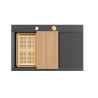 JOSH 111 GraniteQ zlewozmywak 1-komorowy z/o (780x500x215) black diamond /elementy miedziane + PATELNIA TEFAL WOK