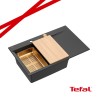 JOSH 111 GraniteQ zlewozmywak 1-komorowy z/o (780x500x215) pure carbon / elementy miedziane + PATELNIA WOK TEFAL