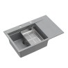 JOSH 111 GraniteQ zlewozmywak 1-komorowy z/o (780x500x215) silver stone / elementy stalowe + PATELNIA WOK TEFAL