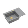 JOSH 111 GraniteQ zlewozmywak 1-komorowy z/o (780x500x215) silver stone / elementy złote + PATELNAI WOK TEFAL
