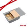 JOSH 111 GraniteQ zlewozmywak 1-komorowy z/o (780x500x215) silver stone / elementy miedziane + PATELNIA WOK TEFAL