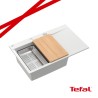 JOSH 111 GraniteQ zlewozmywak 1-komorowy z/o (780x500x215) snow white / elementy stalowe + PATELNIA WOK TEFAL