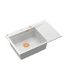 JOSH 111 GraniteQ zlewozmywak 1-komorowy z/o (780x500x215) snow white / elementy miedziane + PATELNIA WOK TEFAL