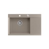 JOSH 111 GraniteQ zlewozmywak 1-komorowy z/o (780x500x215) soft taupe / elementy stalowe + PATELNIA WOK TEFAL
