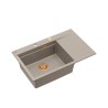 JOSH 111 GraniteQ zlewozmywak 1-komorowy z/o (780x500x215) soft taupe / elementy miedziane + PATELNIA WOK TEFAL
