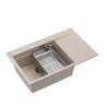 JOSH 111 GraniteQ zlewozmywak 1-komorowy z/o (780x500x215) pearl beige / elementy stalowe + PATELNIA WOK TEFAL