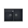 BILL 120 GRANITEQ zlewozmywak nakładany 2-komorowy 900x620x220 mm, black diamond / odpływ stalowy + PATELNIA TEFAL WOK