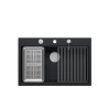 MARC 110 WORKSTATION GraniteQ zlewozmywak 1-komorowy 760*500*235 mm pure carbon / elementy stalowe PATELNIA TEFAL WOK