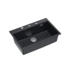 MARC 110 WORKSTATION GraniteQ zlewozmywak 1-komorowy 760*500*235 mm black diamond / elementy stalowe + PATELNIA TEFAL WOK
