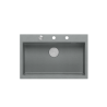MARC 110 WORKSTATION GraniteQ zlewozmywak 1-komorowy 760*500*235 mm silver stone / elementy stalowe + PATELNIA TEFAL WOK
