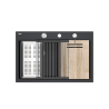 MARC 120 WORKSTATION GraniteQ zlewozmywak 2-komorowy 760*500*235 mm pure carbon / elementy stalowe + PATELNIA WOK TEFAL