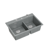MARC 120 WORKSTATION GraniteQ zlewozmywak 2-komorowy 760*500*235 mm silver stone / elementy stalowe + PATELNIA TEFAL WOK