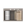 MARC 120 WORKSTATION GraniteQ zlewozmywak 2-komorowy 760*500*235 mm soft taupe / elementy stalowe + PATELNIA TEFAL WOK
