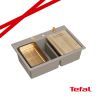 MARC 120 WORKSTATION GraniteQ zlewozmywak 2-komorowy 760*500*235 mm soft taupe / elementy miedziane + PATELNIA TEFAL WOK