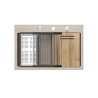 MARC 120 WORKSTATION GraniteQ zlewozmywak 2-komorowy 760*500*235 mm pearl beige / elementy stalowe + PATELNIA TEFAL WOK