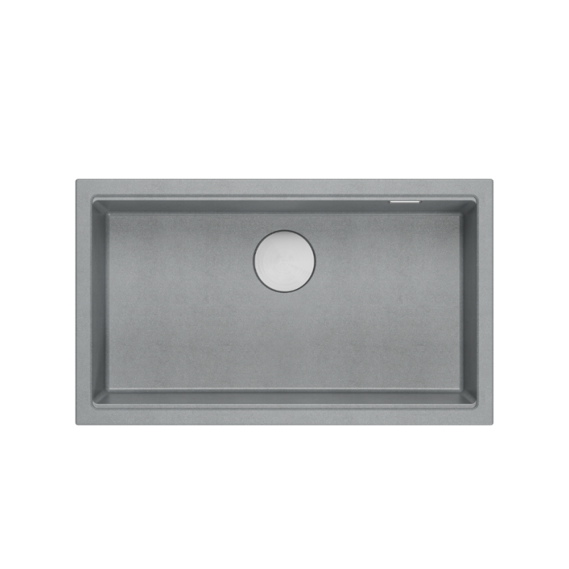 LOGAN 110 GraniteQ zlewozmywak silver stone 76x45x23,5 cm 1-komorowy wpuszczany z syfonem stal + PATELNIA  WOK