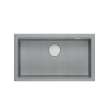 LOGAN 110 GraniteQ zlewozmywak silver stone 76x45x23,5 cm 1-komorowy wpuszczany z syfonem stal + PATELNIA  WOK