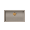 LOGAN 110 GraniteQ zlewozmywak soft taupe 76x45x23,5 cm 1-komorowy wpuszczany z syfonem manualnym miedziany + PATELNIA TEFAL WOK