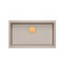 LOGAN 110 GraniteQ zlewozmywak pearl beige 76x45x23,5 cm 1-komorowy wpuszczany z syfonem manualnym miedziany + PATELNIA TEFAL WO