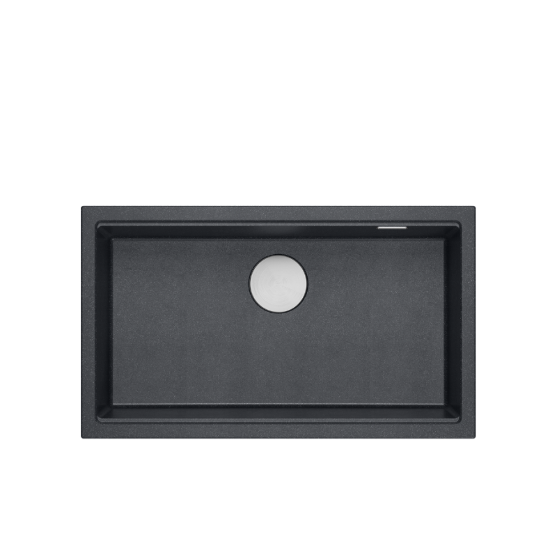 LOGAN 110 GraniteQ zlewozmywak black diamond 76x45x23,5 cm 1-komorowy pod /z syfonem stal  + PATELNIA WOK