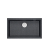 LOGAN 110 GraniteQ zlewozmywak black diamond 76x45x23,5 cm 1-komorowy pod /z syfonem stal  + PATELNIA WOK