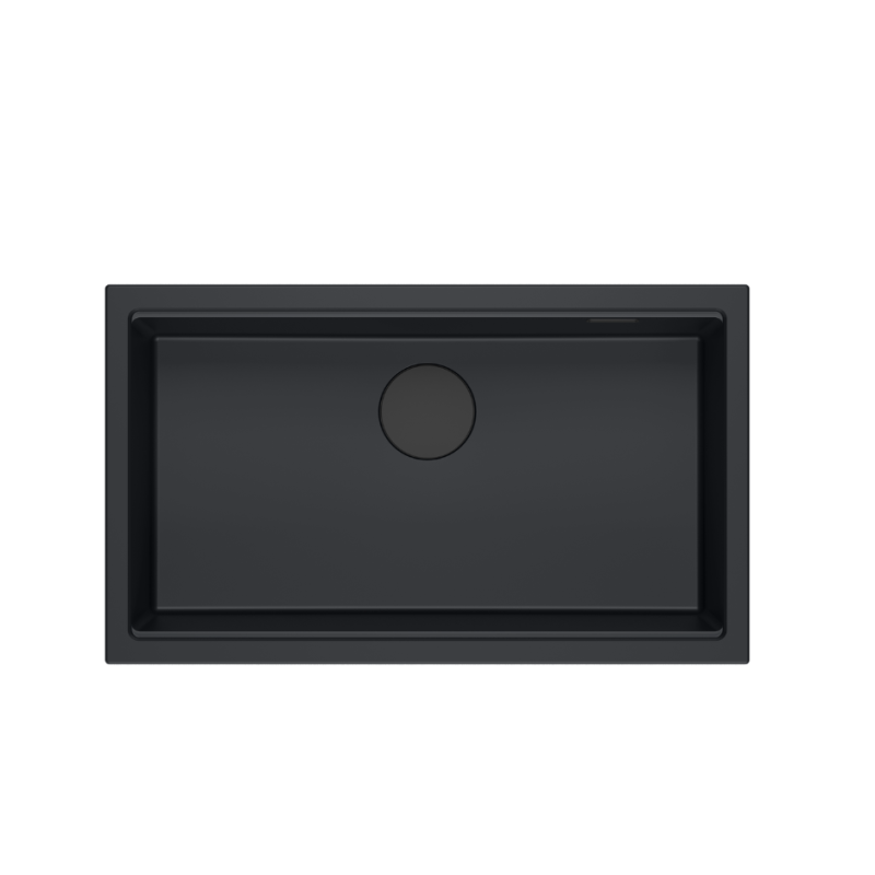 LOGAN 110 GraniteQ zlewozmywak pure carbon 76x45x23,5 cm 1-komorowy podwieszany z syfonem manualnym pure carbon + PATELNAI TEFAL