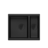 LOGAN 150 GraniteQ zlewozmywak pure carbon 56x46x22 cm 1,5-komorowy b/o wpuszczany + syfon pure carbon + PATELNIA INDUKCJA