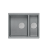 LOGAN 150 GraniteQ zlewozmywak silver stone 56x46x22 cm 1,5-komorowy b/o wpuszczany + syfon stal  + PATELNIA INDUKCJA