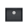 LOGAN 100 GraniteQ zlewozmywak black diamond 56x45x21,5 cm 1-komorowy podwieszany z syfonem stal+ PATELNIA INDUKCJA