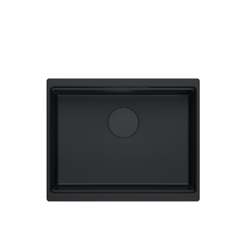 LOGAN 100 GraniteQ zlewozmywak pure carbon 56x45x21,5 cm 1-komorowy pod/ z syfonem pure carbon + PATELNIA INDUKCJA