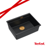 LOGAN 100 GraniteQ zlewozmywak pure carbon 56x45x21,5 cm 1-komorowy pod/ z syfonem miedziany + PATELNIA INDUKCJA