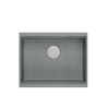 LOGAN 100 GraniteQ zlewozmywak silver stone 56x45x21,5 cm 1-komorowy podwieszany z syfonem stal + PATELNIA INDUKCJA