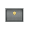 LOGAN 100 GraniteQ zlewozmywak silver stone 56x45x21,5 cm 1-komorowy podwieszany z syfonem manualnym złoty + PATELNIA TEFAL INDU