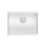 LOGAN 100 GraniteQ zlewozmywak snow white 56x45x21,5 cm 1-komorowy podwieszany z syfonem stal  + PATELNIA INDUKCJA
