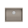LOGAN 100 GraniteQ zlewozmywak soft taupe 56x45x21,5 cm 1-komorowy podwieszany z syfonem stal  + PATELNIA INDUKCJA