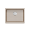 LOGAN 100 GraniteQ zlewozmywak pearl beige 56x45x21,5 cm 1-komorowy podwieszany z syfonem stal + PATELNIE INDUKCJA
