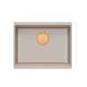 LOGAN 100 GraniteQ zlewozmywak pearl beige 56x45x21,5 cm 1-komorowy pod/ z syfonem miedziany + PATELNIA INDUKCJA