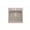 PETER 110 GraniteQ zlewozmywak granitowy pearl beige (beżowy) 1-komorowy z/o (50x52x20) z syfonem i zaślepką + PATELNIA TEFAL NA