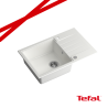 PETER 111 GraniteQ zlewozmywak granitowy snow white 1-komorowy z/o (78x50x20) z syfonem i zaślepką + PATELNIA TEFAL NALESNIKI
