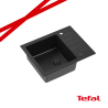 PETER 116 GraniteQ zlewozmywak granitowy pure carbon 1-komorowy z/o (62x50x20) z syfonem pure carbon + PATELNIA NALESNIKI
