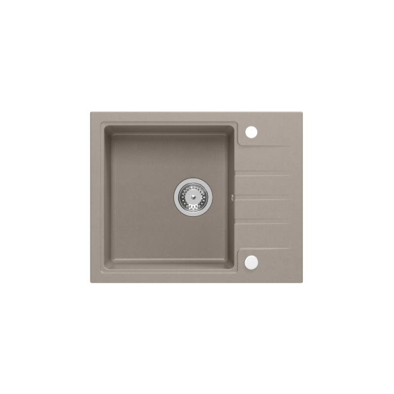 PETER 116 GraniteQ zlewozmywak granitowy soft taupe 1-komorowy z/o (62x50x20) z syfonem i zaślepką + PATELNIA TEFAL NALESNIKI