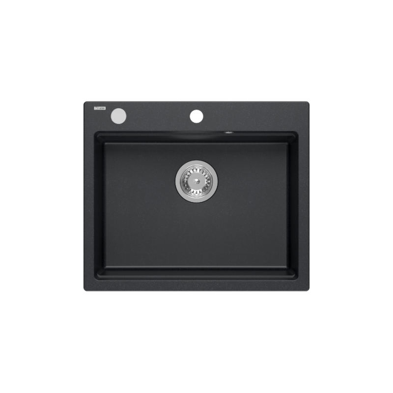KURT 110 WORKSTATION GraniteQ zlewozmywak granitowy black dotted (czarny) 1-komorowy z/o PATELNIA  INDUKCJA