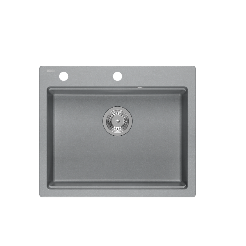 KURT 110 WORKSTATION GraniteQ zlewozmywak granitowy silver stone 1-komorowy z/o + PATELNIA INDUKCJA
