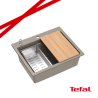KURT 110 WORKSTATION GraniteQ zlewozmywak granitowy soft taupe 1-komorowy z/o+ PATELNIA TEFAL INDUKCJA