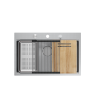 BURT 110 Workstation SteelQ  zlewozmywak 1-komorowy b/o stal szlachetna 760*500*200 mm + PATELNIA WOK