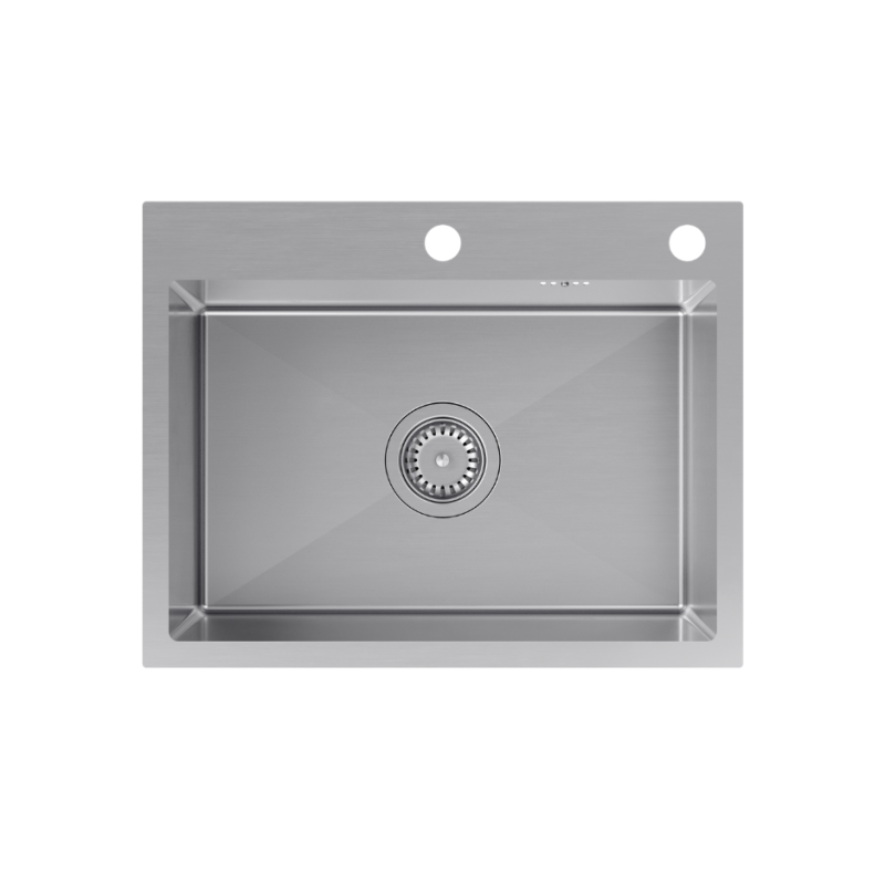 LUKE 110 WORKSTATION zlewozmywak stalowy (58x45x20) z syfonem 1-komorowy b/o  bateria z elastyczną wylewką + PATELNIA INDUKCJA