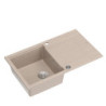 Zlewozmywak granitowy EVAN 111 – jednokomorowy, wpuszczany, pearl beige/elementy stalowe, Quadron