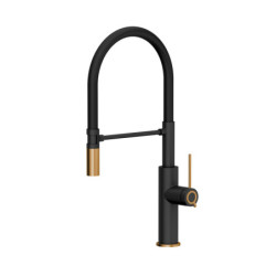 Bateria kuchenna GEMMA – stalowa, pure carbon/miedziany nano PVD, obrotowa, ruchoma wylewka, Quadron